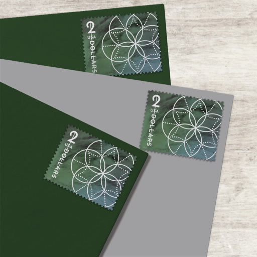 $2 Floral Geometry Stamps, Sheet of 10