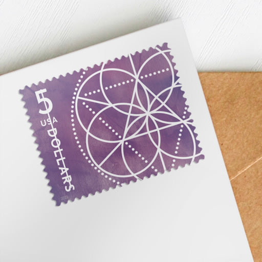 $5 Floral Geometry Stamps, Sheet of 4