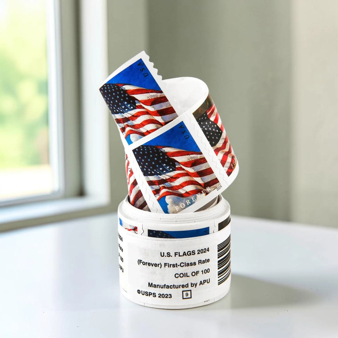 2024 U.S. Flag Forever Stamps - 100 Pcs Coil Roll (Self-Adhesive) Regular priceSale price $9.5