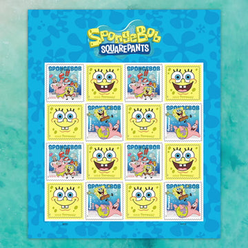 2025 SpongeBob Squarepants Stamps, Sheet of 16