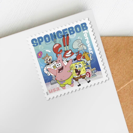2025 SpongeBob Squarepants Stamps, Sheet of 16