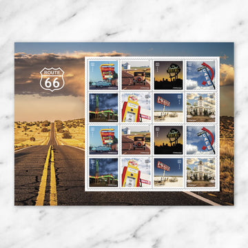 2026 Route 66 Stamps, Sheet of 16