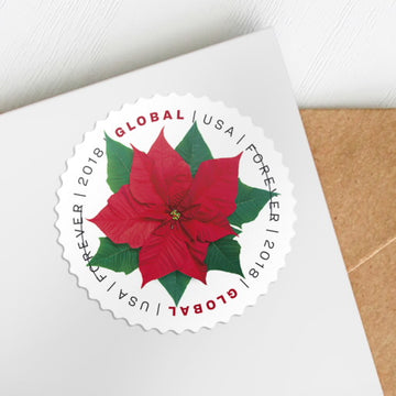 2018 Global: Poinsettia Stamps, Sheet of 10