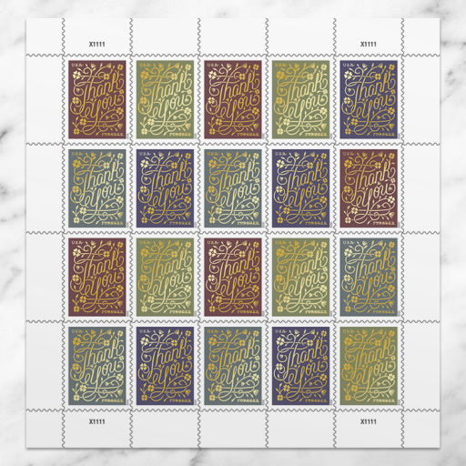 2020 Thank You Stamps, Sheet of 20