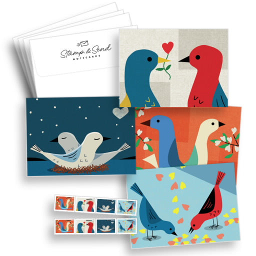 stamps Love 2026 Cards, Set of 8