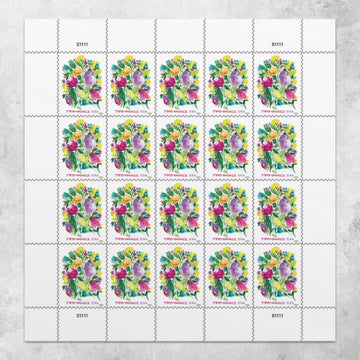 2024 Wedding Blooms Stamps, Sheet of 20