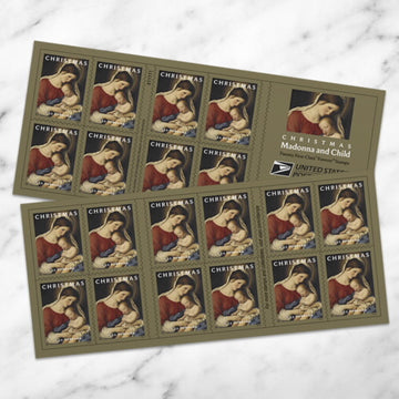 Christmas Madonna and Child Stamps, Book of 20