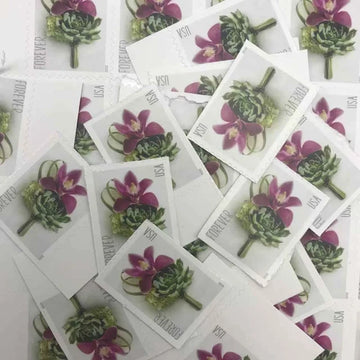 2020 Contemporary Boutonniere Wedding Forever Stamps